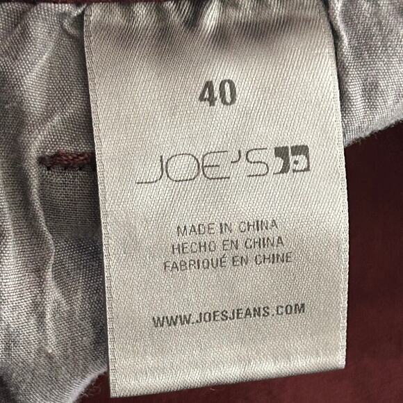 Joe's women's red burgundy straight mid rise  ankle raw hem jeans size 40 - Picture 6 of 7